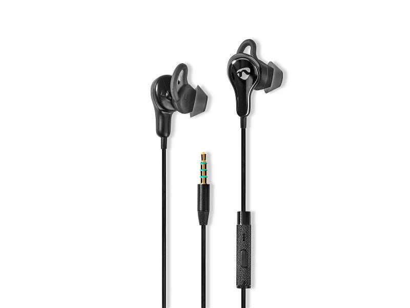 Nedis HPWD8000BK Sport Headphones | Wired | In-Ear | 1.2 m Cable | Black