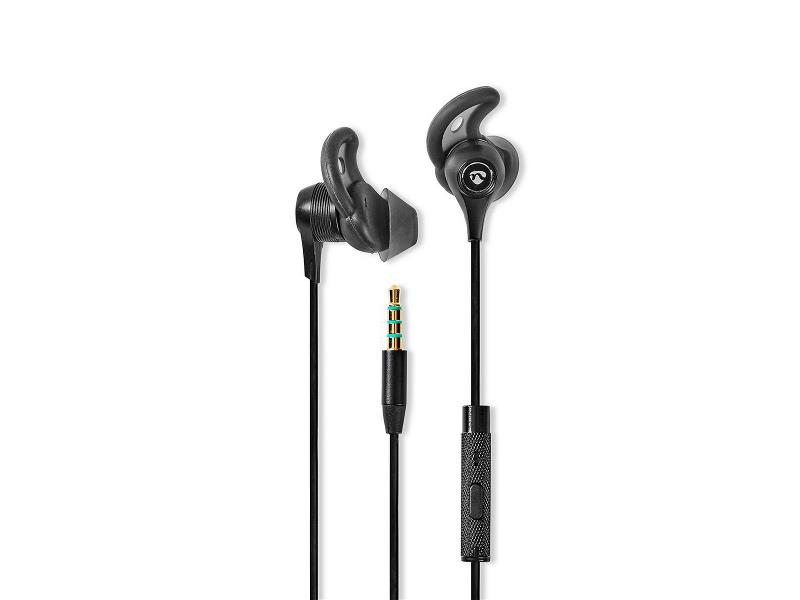 Nedis HPWD8005BK Sport Headphones | Wired | In-Ear | 1.2 m Cable | Black