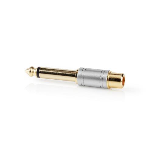 Nedis CAGC23935ME Audio Adapter | 6.35 mm Male to RCA Female | Metal | Silver
