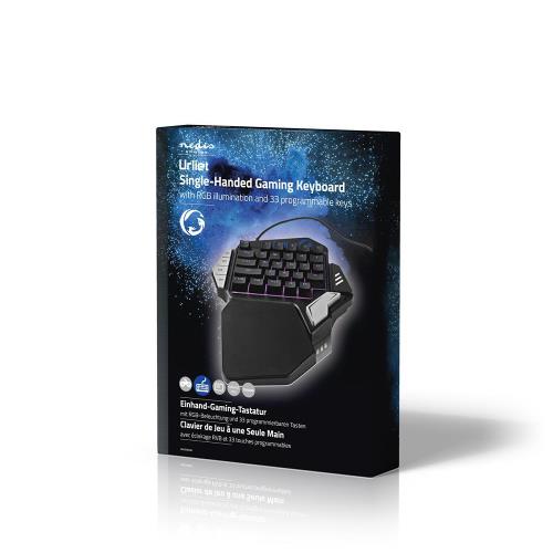 Nedis GKBD300BK Single-Handed Gaming Keyboard | RGB Illumination | 33 programmable keys
