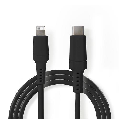 Nedis CCGW39650BK20 Apple Lightning Cable | Apple Lightning 8-Pin Male - USB-CT | 2.0 m | Black