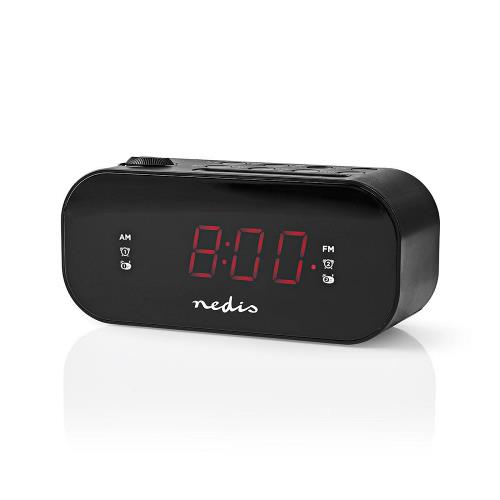 Nedis CLAR009BK Digitale Projectie Klokradio met Alarm | 0,9" LED | FM | Dubbel Alarm | Sluimerknop