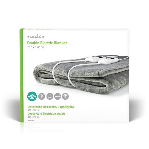 Nedis PEBL130CWT2 Electric Blanket | Under-Blanket | 160 x 140 cm | 9 Heat Settings | Indicator Light | Overheat Prot...