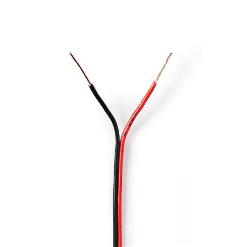 Nedis CAGW0350BK1000 Speaker-Kabel | 2x 0,35 mm2 | 100 m | Folieverpakking | Zwart/Rood