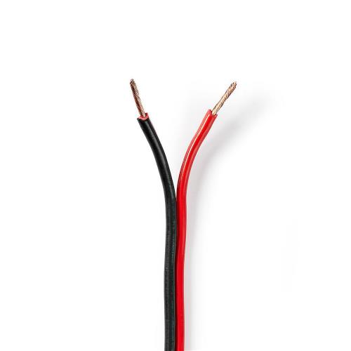 Nedis CAGW1500BK1000 Speaker-Kabel | 2x 1,50 mm2 | 100 m | Folieverpakking | Zwart/Rood