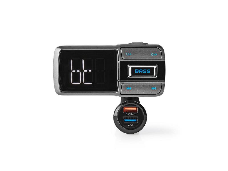Nedis CATR101BK FM-Transmitter voor in de Auto | Bluetooth® | Bass Boost | MicroSD-Kaartsleuf | Handsfree Bellen | Sp...
