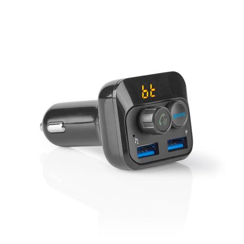 Nedis CATR120BK Auto-FM-Transmitter | Bluetooth® | Bass Boost | MicroSD-kaartopening | Handsfree Bellen | 2x USB