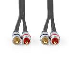 Nedis CAGC24200AT15 Stereo Audio Cable | 2x RCA Male - 2x RCA Male | 1.50 m | Anthracite