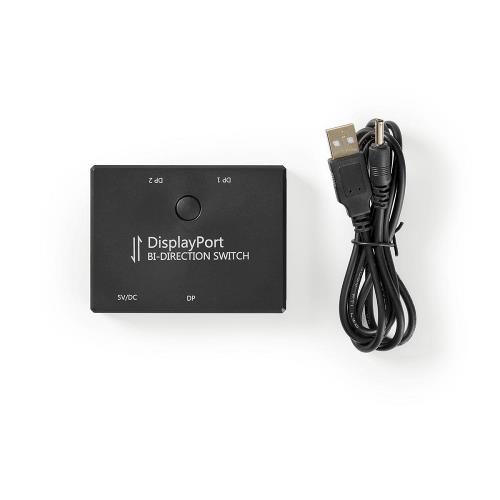 Nedis CSWI3702BK 2-Port | DisplayPort Bi-Direction Switch | Black