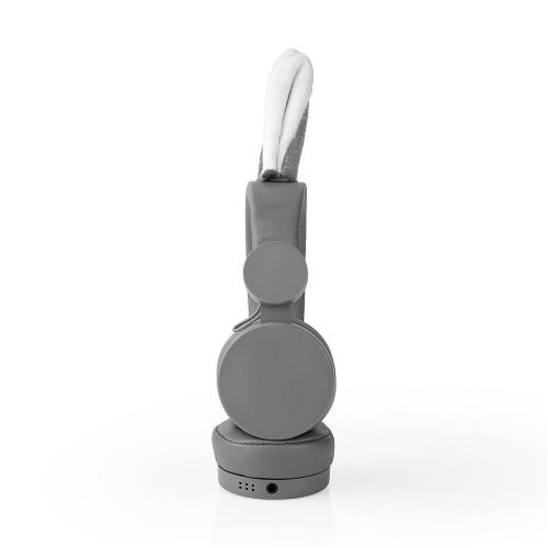 Nedis HPWD4000GY Bedrade hoofdtelefoon | 1,2 m Ronde Kabel | On-Ear | Afneembare Magnetische oren | Willy Wolf | Grijs