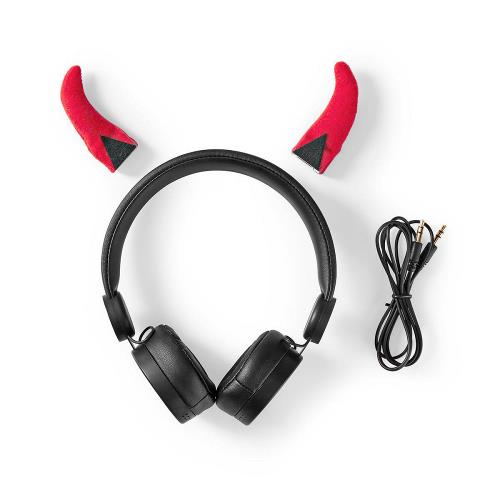 Nedis HPWD4000BK Bedrade hoofdtelefoon | 1,2 m Ronde Kabel | On-Ear | Afneembare Magnetische Oren | Danny Devil | Zwart