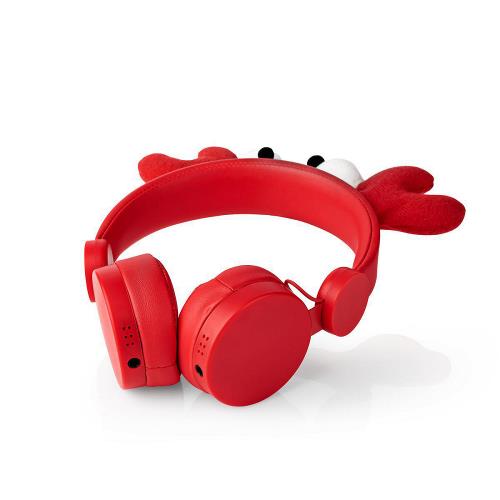 Nedis HPWD4000RD Bedrade hoofdtelefoon | 1,2 m Ronde Kabel | On-Ear | Afneembare Magnetische Oren | Chrissy Crab | Rood