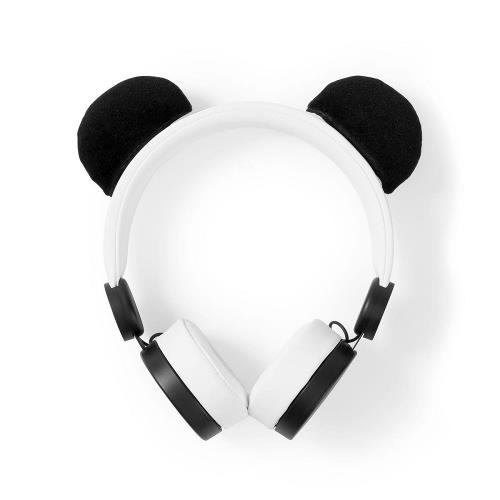 Nedis HPWD4000WT Bedrade hoofdtelefoon | 1,2 m Ronde Kabel | On-Ear | Afneembare Magnetische Oren | Patty Panda | Wit