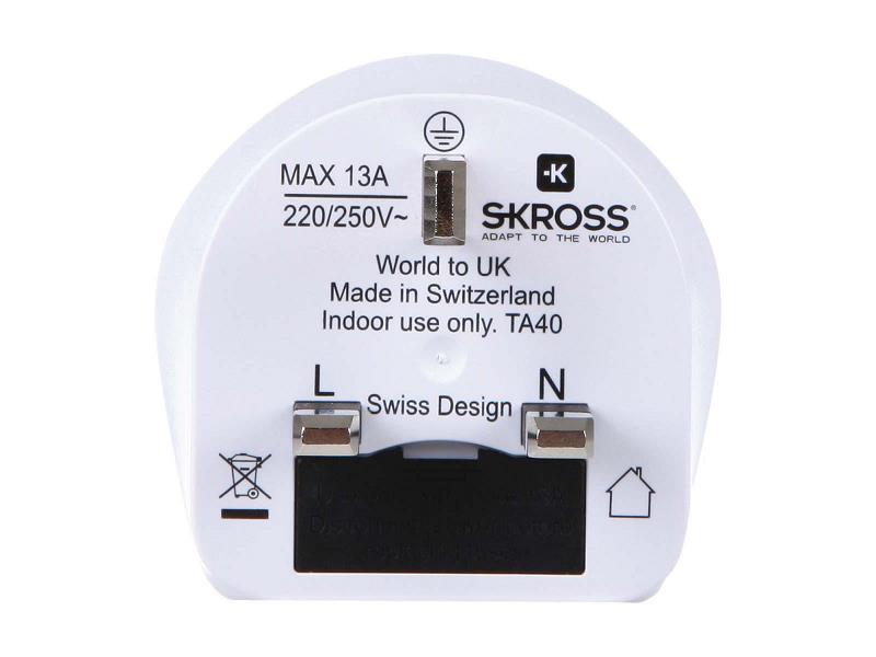 Skross 1.500225E Travel Adapter World-to-UK Earthed