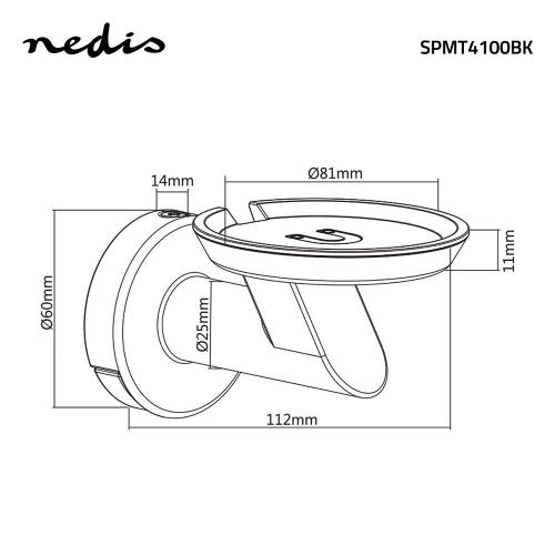 Nedis SPMT4100BK Muurbeugel voor Speaker | Google Home | Max. 2 kg | Vast