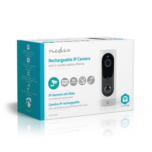 Nedis WIFICBI10WT Rechargeable IP Camera | PIR Motion Sensor | microSD | 3000 mAh