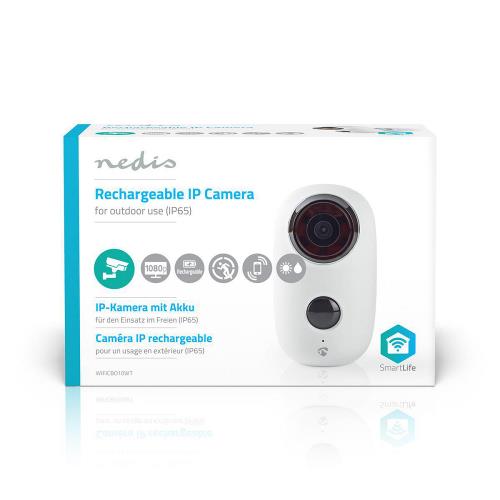 Nedis WIFICBO10WT Rechargeable IP Camera | Outdoor | PIR Motion Sensor | microSD | 6000 mAh