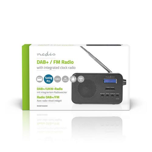 Nedis RDDB1000BK DAB+ Radio | 3.6 W | FM | Clock & Alarm Function | Black