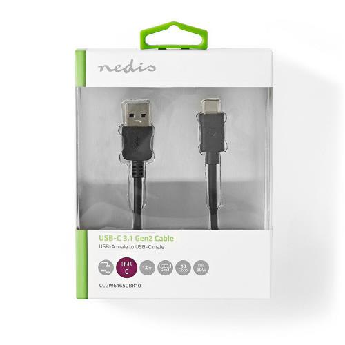 Nedis CCGW61650BK10 USB 3.1 Cable (Gen2) | USB-CT Male - A Male | 1.0 m | Black
