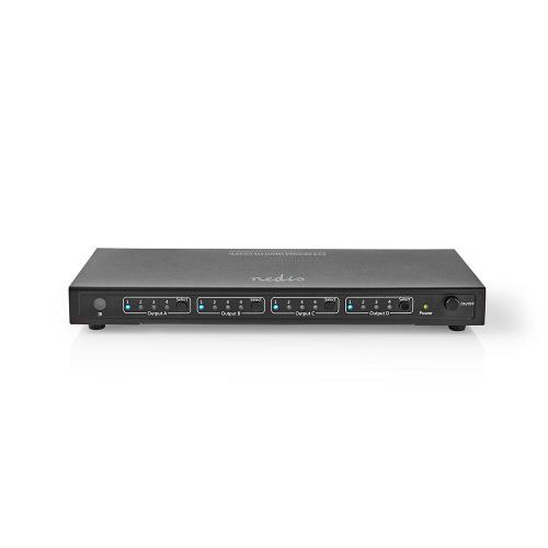 Nedis VMAT3474AT HDMIT Matrix Switch | 4-to-4-Port - 4x HDMIT Input | 4x HDMIT Output RS232 + Ethernet | 4K@60Hz