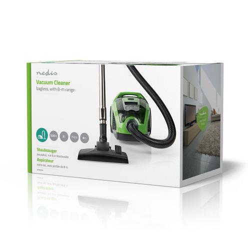 Nedis VCBS300GN Vacuum Cleaner | Bagless | 500 W | 3.0 L Dust Capacity | Green