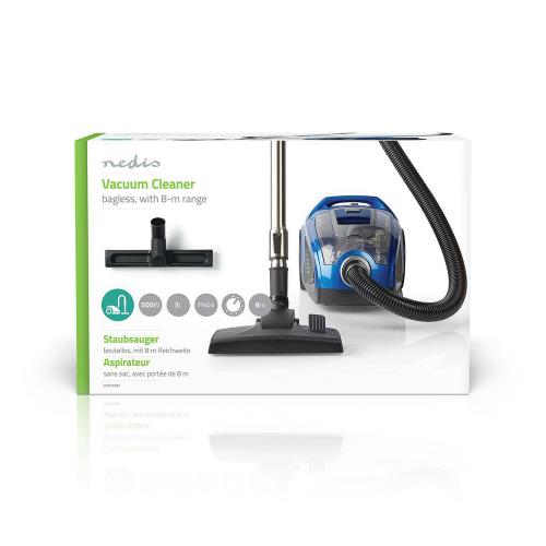 Nedis VCBS350BU Vacuum Cleaner | Bagless | 500 W | Parquet brush | 3.0 L Dust Capacity | Blue