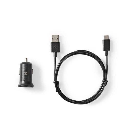 Nedis CCHAC240ABK Auto-oplader | 2,4 A | Losse Kabel | USB-CT | Zwart