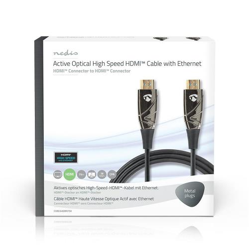 Nedis CVBG3400BK750 High Speed HDMIT-Kabel met Ethernet | AOC | HDMIT-Connector - HDMIT-Connector | 75,0 m | Zwart
