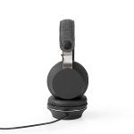 Nedis FSHP100AT Bedrade Koptelefoon met Geweven Stof Bekleed | On-Ear | Audiokabel 1,2 m | Antraciet / Zwart