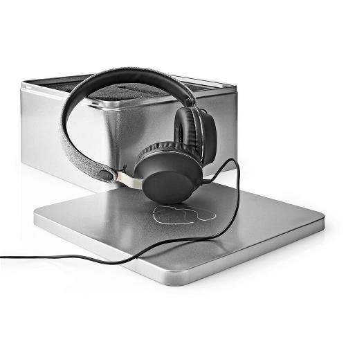 Nedis FSHP100GY Bedrade Koptelefoon met Geweven Stof Bekleed | On-Ear | Audiokabel 1,2 m | Grijs / Zwart