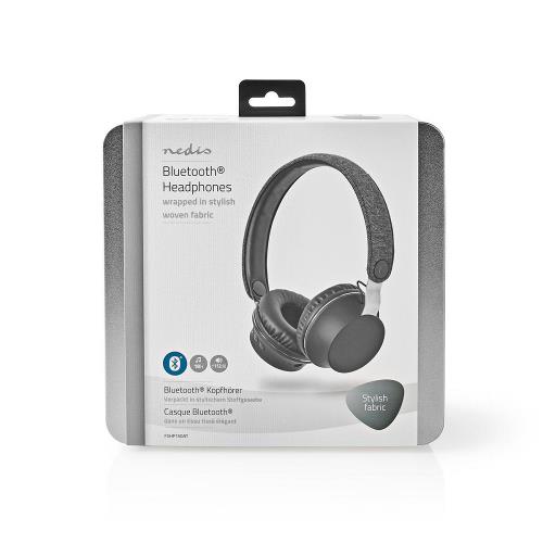 Nedis FSHP150AT Bluetooth®-Koptelefoon met Geweven Stof Bekleed | On-Ear |18 Uur Afspeeltijd | Antraciet / Zwart