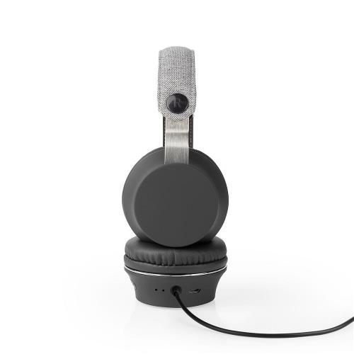 Nedis FSHP150GY Bluetooth®-Koptelefoon met Geweven Stof Bekleed | On-Ear |18 Uur Afspeeltijd | Antraciet / Zwart