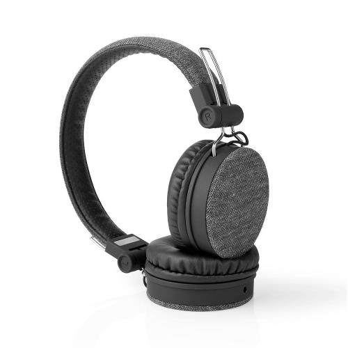 Nedis FSHP200AT Bedrade Koptelefoon met Geweven Stof Bekleed | On-Ear | Audiokabel 1,2 m | Antraciet / Zwart