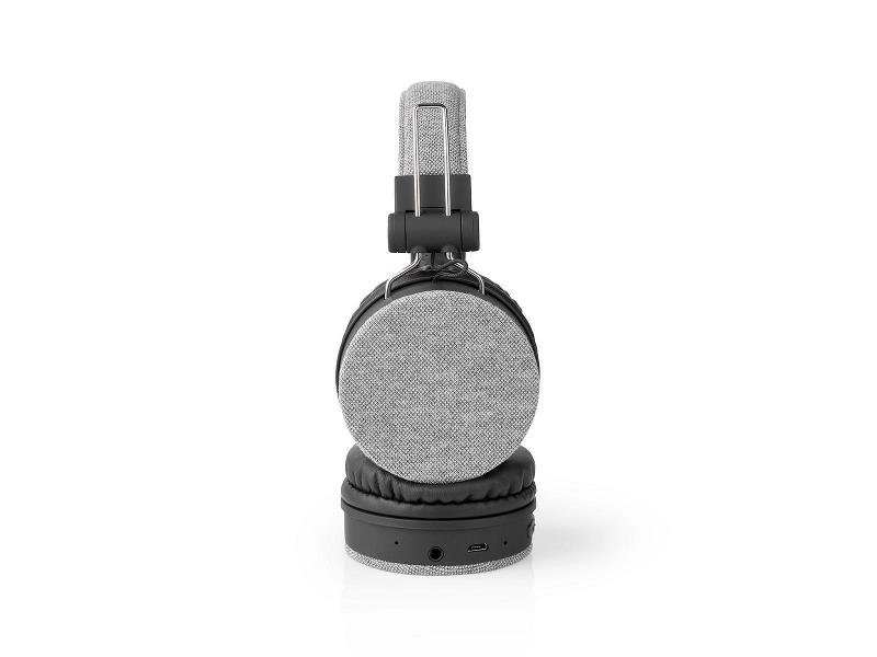Nedis FSHP250GY Bluetooth®-Koptelefoon met Geweven Stof Bekleed | On-Ear |18 Uur Afspeeltijd | Grijs / Zwart
