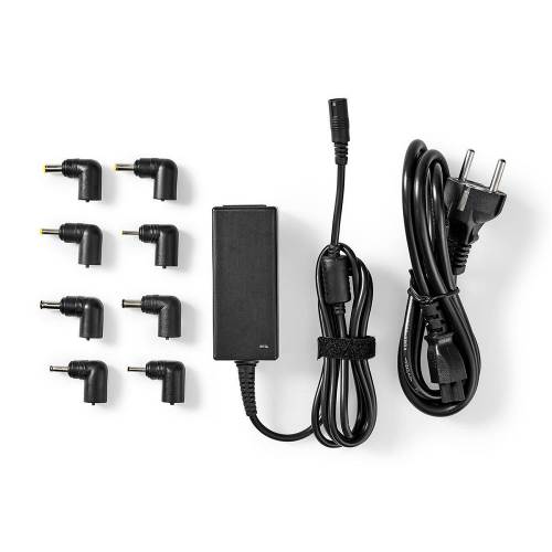 Nedis NBAU4501FBK Notebook-Adapter | Universeel 8 Connectoren | 45 W | Uitgang 9,5 V - 20 V / 3 A (Max.)