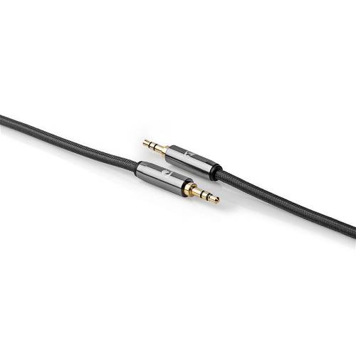 Nedis CATB22000GY05 Stereo-Audiokabel | 3,5 mm Male - 3,5 mm Female | Gun Metal Grey | Gevlochten kabel
