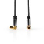 Nedis CSTB40015WT50 Coaxkabel 100 dB | IEC (Coax) Male - IEC (Coax) Female | Gun Metal Grey | Gevlochten kabel