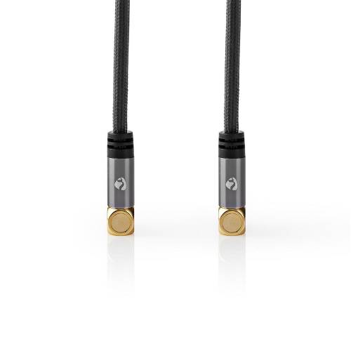 Nedis CSTB40015WT50 Coaxkabel 100 dB | IEC (Coax) Male - IEC (Coax) Female | Gun Metal Grey | Gevlochten kabel