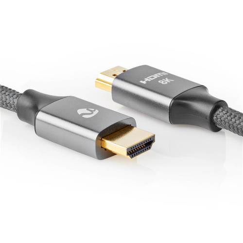 Nedis CVTB35000GY10 Ultra High Speed HDMIT-Kabel | HDMIT-Connector - HDMIT-Connector | Gun Metal Grey | Gevlochten Ka...