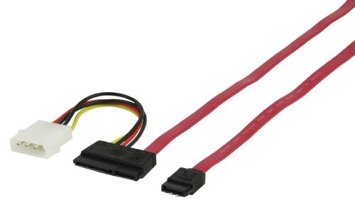 HQ HQSC-092-1.0 Standaard S-ATA 3.0 datakabel rood met power connector 1,00 m