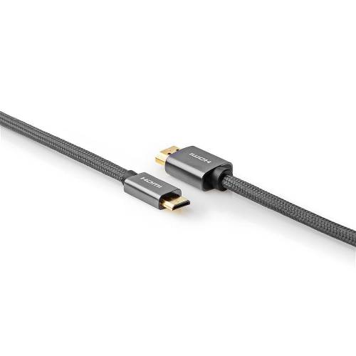 Nedis CVTB34500GY20 High Speed HDMIT-Kabel met Ethernet | HDMIT-Connector - HDMIT-Ministekker | Gun Metal Grey | Gevl...