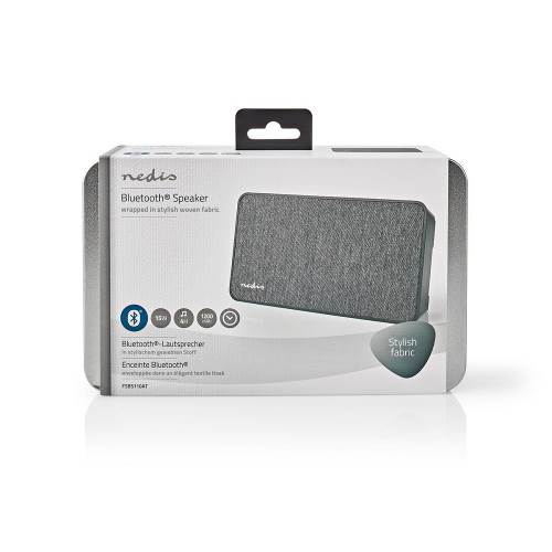 Nedis FSBS110AT Fabric Bluetooth® Speaker | 15 W | Tot 4 uur speeltijd | Digitale wekker | Antraciet / Zwart