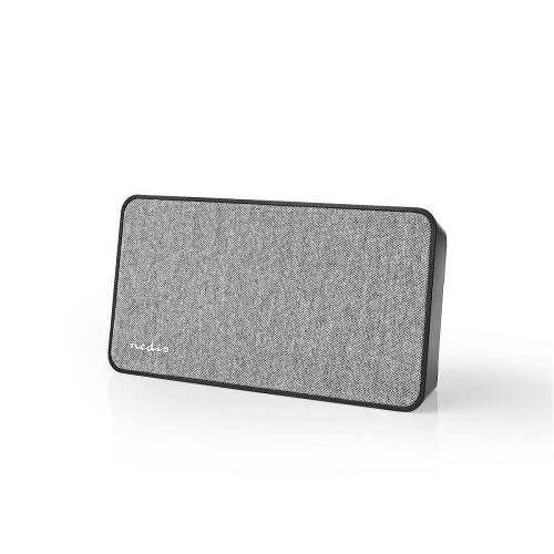 Nedis FSBS110GY Fabric Bluetooth® Speaker | 15 W | Tot 4 uur speeltijd | Digitale Wekker | Grijs / Zwart