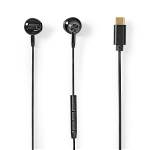 Nedis HPWD2071BK In-Ear Headphones | USB-CT | 1.2 m Cable | Voice Assistant | Black