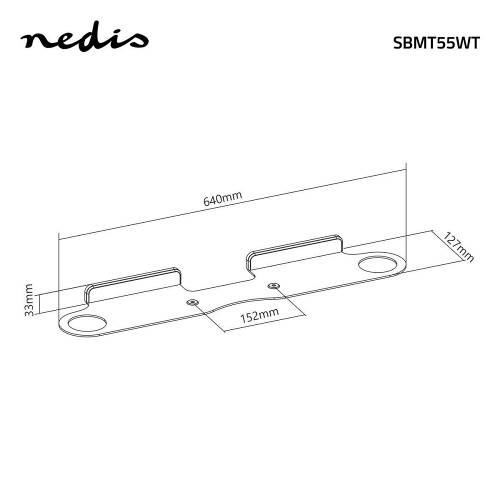 Nedis SBMT55WT Soundbarbeugel | Wand | Voor Sonos® BeamT | Max. 5 kg
