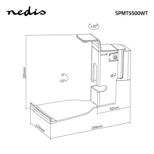 Nedis SPMT5500WT Muurbeugel voor Speakers | Voor Sonos® PLAY:5-Gen2T | Kantelbaar en Draaibaar | Max. 7 kg
