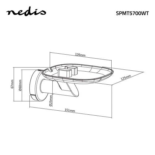 Nedis SPMT5700WT Muurbeugel voor Speakers | Voor Sonos One / Sonos® Play:1 | Max. 3 kg | Vast