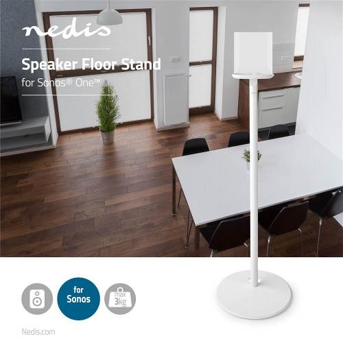 Nedis SPMT5750WT Speaker-Vloerstandaard | Voor Sonos® One / Sonos® Play:1 | Max. 3 kg | Vast
