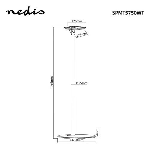 Nedis SPMT5750WT Speaker-Vloerstandaard | Voor Sonos® One / Sonos® Play:1 | Max. 3 kg | Vast