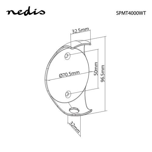 Nedis SPMT4000WT Muurbeugel voor Speakers | Google Home Mini | Vast